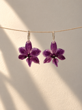 Aritos de orquídea mini morada