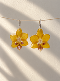 Aritos de orquídea mini amarilla