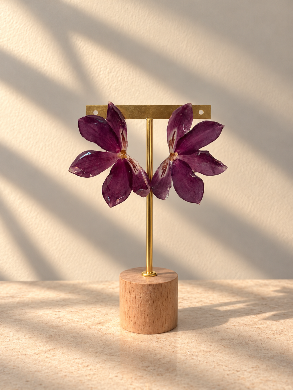 Pendiente orquídea luna